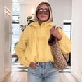 thumbnail image 5 of Nestiefly Women's Zip Up Hoodies Drawstring Windbreaker Jacket Sport Casual Workout Coats Y2K Long Sleeve Outwears with Pockets 2026 Yellow XS, 5 of 7
