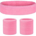 thumbnail image 1 of Conjunto de diadema y muñequeras deportivas de algodón, conjunto de diadema antiesguinces y altamente elástica absorbente del sudor, accesorios de fitness para hombres y mujeres, 1 of 5