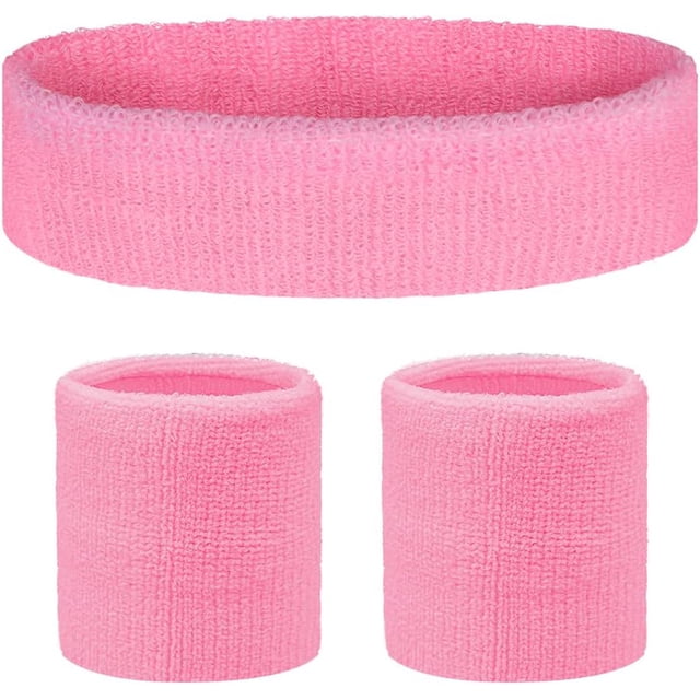 Conjunto de diadema y muñequeras deportivas de algodón, conjunto de diadema antiesguinces y altamente elástica absorbente del sudor, accesorios de fitness para hombres y mujeres