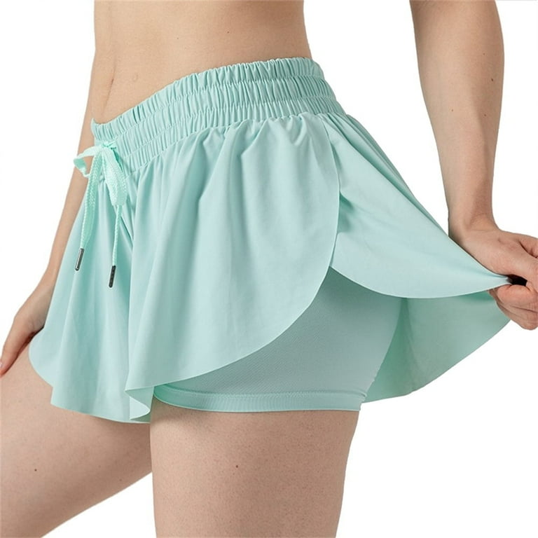 5 12T Girls Flowy Shorts with Spandex Liner 2 in 1 Youth Butterfly Skirts for Fitness Running Sports