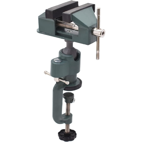 3 Inch Universal Table Vise, Bench Clamps Vise, Aluminum 360 Degrees Swivel Bench Vise for Drilling, Woodworking, Jewelry Making, Mental Working