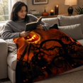 thumbnail image 6 of StlyGar Halloween Throw Blanket Ultra Soft Plush Fleece with Spooky Pumpkins Cozy Lightweight Flannel Throw for Sofa Bed Couch Halloween Decor, 6 of 6