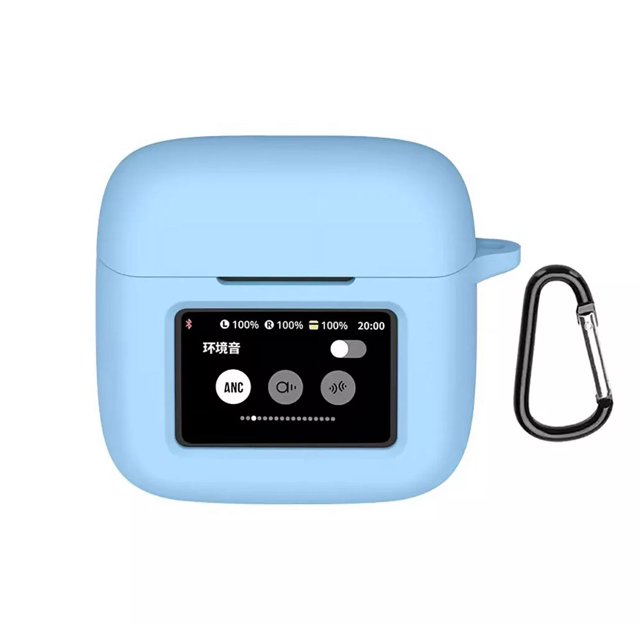 GadgetCom Étui de Remplacement Compatible avec JBL Tour Pro 3, Étui en Silicone Antichoc pour Écouteurs avec Mousqueton
