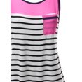 thumbnail image 3 of FashionOutfit Women's Color Contrast Sailor Striped Zipper Detail Pocket Tank Tops, 3 of 3