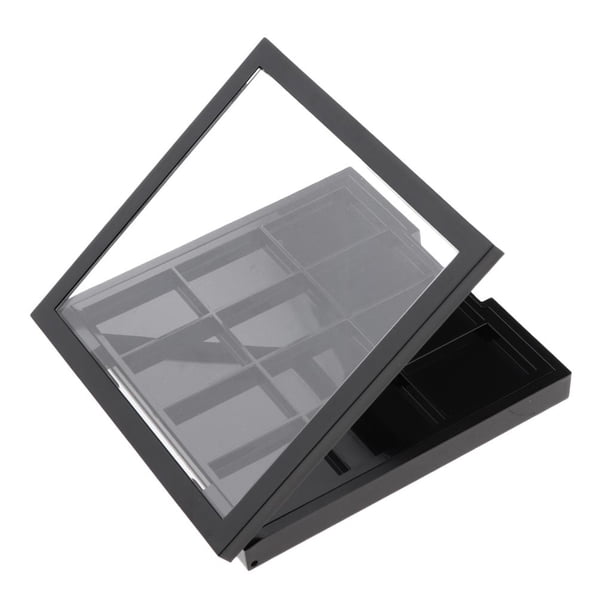 Soporte de sombra de ojos de maquillaje Colcomx Paleta de rubor de sombra de ojos de plástico 12 rejillas con tapa transparente