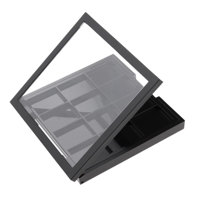 Soporte de sombra de ojos de maquillaje Colcomx Paleta de rubor de sombra de ojos de plástico 12 rejillas con tapa transparente