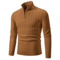 thumbnail image 2 of WRKEKC Men's Quarter Zip Sweater Cable Knit Solid Color Thickened Soft Warm Regular Fit Comfortable Versatile Fall Winter Casual Pullover, 2 of 9