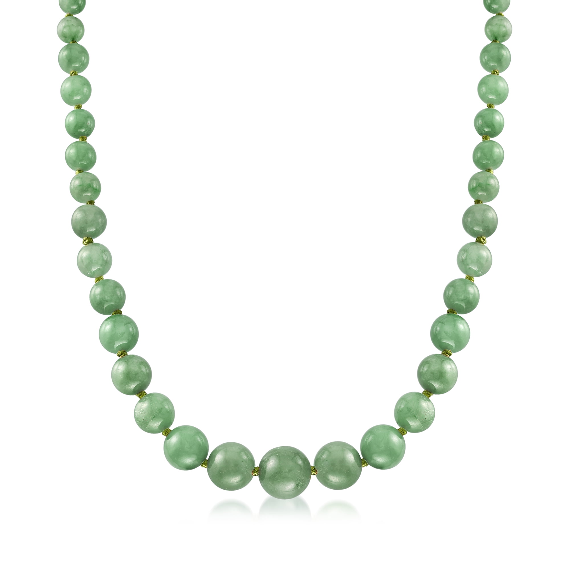 Vintage multi strand nature Chinese green Jade beautiful design necklace 18"+2" 