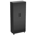 thumbnail image 3 of Hassch 71"H Metal Storage Cabinet with Wheels and Lock, Rolling Tool Cabinet with Adjustable Shelves and 2 Doors for Home Office, Garage, Warehouse, Black, 3 of 10