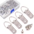 thumbnail image 3 of 60 Pieces Photo Album Hook D Ring Shape Simple Home Frame Picture Hook Double Hole with Screw Hook Suitable for Decorative Photo Frames, 3 of 7