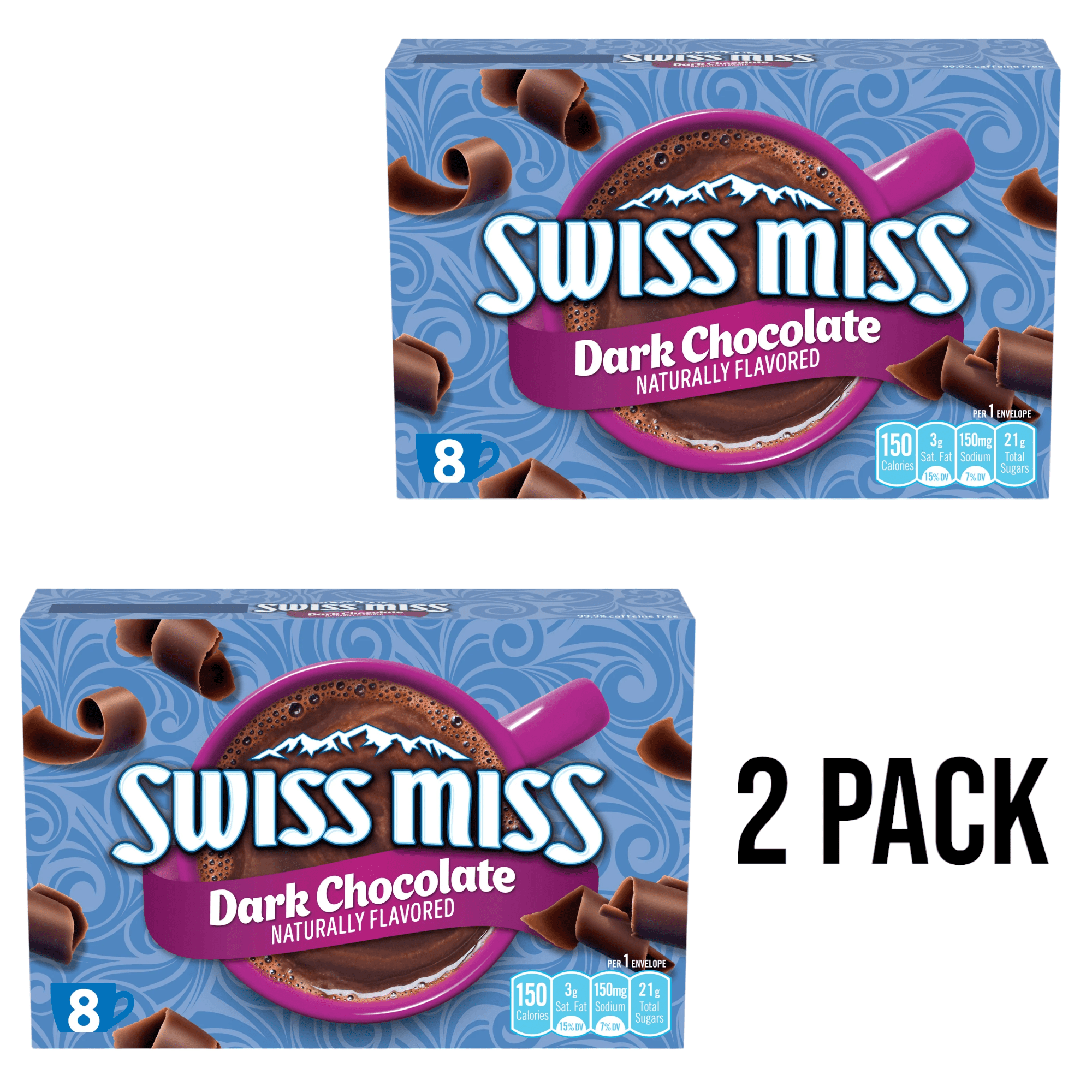 Swiss Miss Dark Chocolate Hot Cocoa Mix Packets, 2 Pack, 8 Count