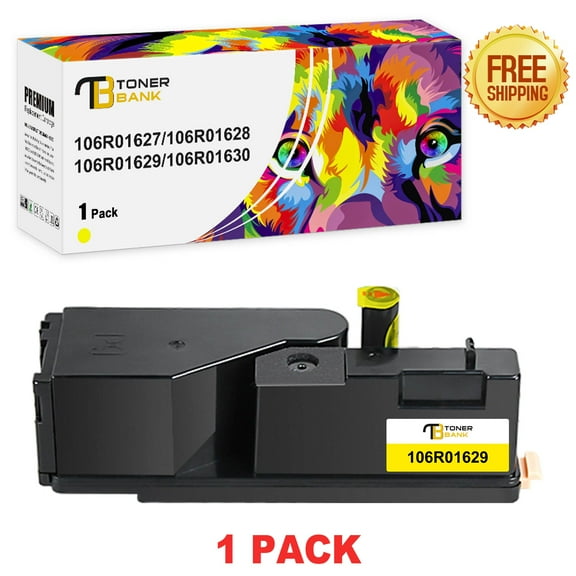 Toner Bank 1-Pack Compatible Toner Replacement for Xerox 106R01629 Phaser 6000 6010 6010N WorkCentre-6015V Printer Ink High Yield Yellow