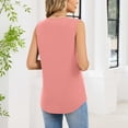 thumbnail image 6 of ZHYou No Boundrie Women's V Neck Sleeveless Tank Tops Pleated Front Wrap Loose Fit Flowy Casual Summer Pullover Blouses for Women Pink Size 2XL, 6 of 8