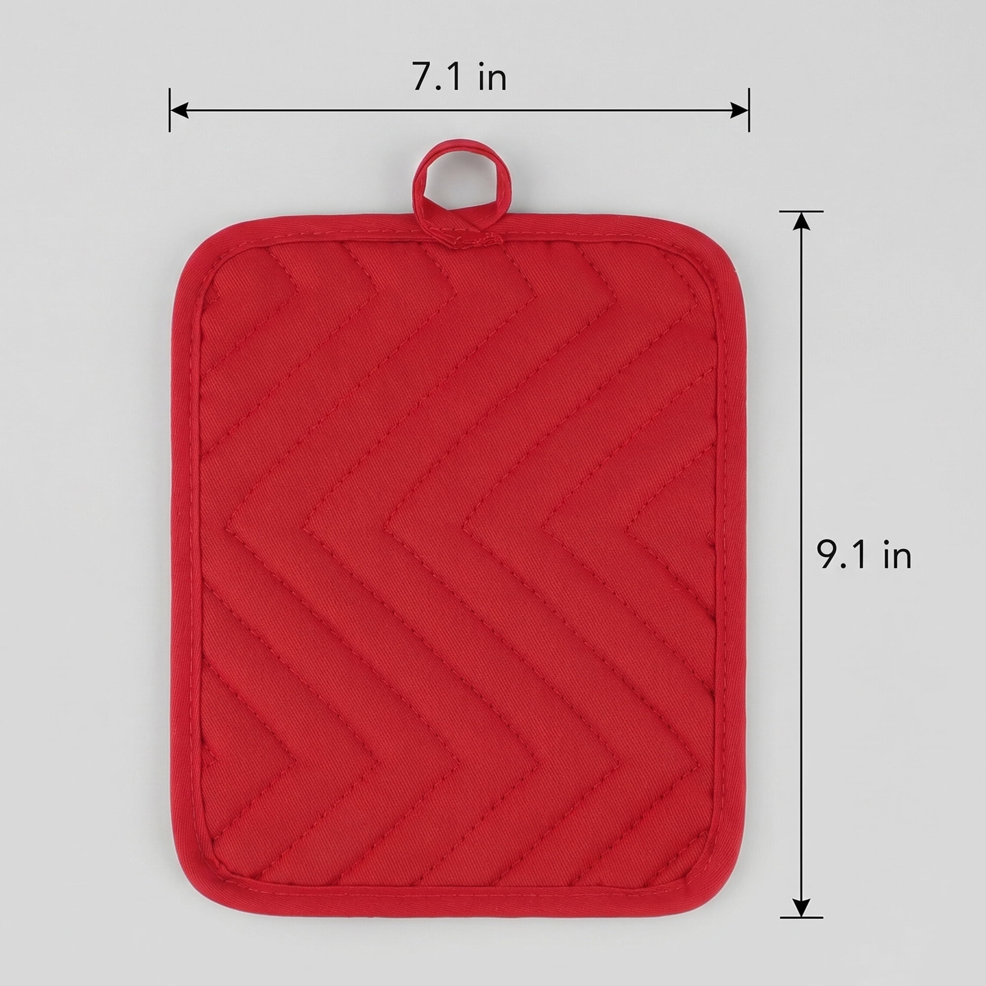 Unique Bargains 2 Pcs Heat Resistant Non Slip Pot Holders for Kitchen Red 9.1"x7.1"