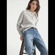 thumbnail image 5 of Camisa de Larga para Mujer, Informal, Holgada, con Cuello en V, para Trabajo Formal, Ropa de Otoño. Gris M, 5 of 8