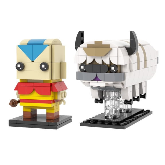 MOOXI Ava Aang and Appa Brickheadz Action Figures Building Set,Classic Creative Building Blocks Children Kit,Gifts for Kids(377pcs)