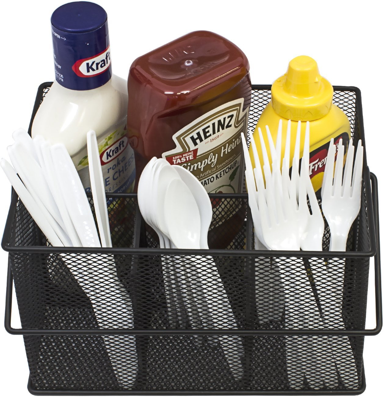 Utensil Caddy Silverware Napkin Holder And Condiment Organizer Multi Purpose Steel Mesh Caddy Ideal For Kitchen Dining Entertaining By Sorbus Walmart Com Walmart Com