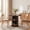 Dark walnut, variant on 31.5" Round Wood Dining Table for 2 – Compact Farmhouse Kitchen Table with Center Storage, Eclectic Style Space-Saving Design for Small Apartments – Natural Wood Color