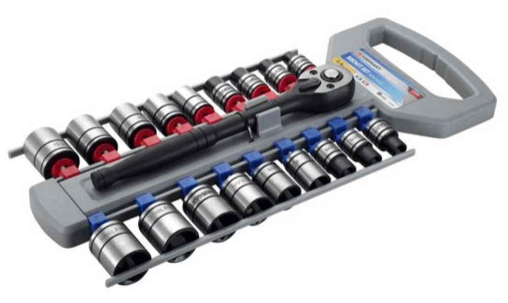 JobSmart JS2021323 Assorted SAE/Metric Socket Set with Rack