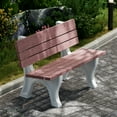 thumbnail image 3 of Wildridge Heritage 4' Park Bench, Cherrywood and White - Outdoor All-Weather HDPE Furniture, 3 of 4
