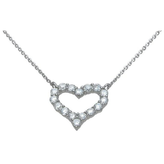 Sterling Couture n6960 15 mm Sterling Silver Heart Necklace