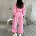 thumbnail image 6 of Women's Travel Sweatsuits 2 Piece Outfits Long Sleeve Crew Neck Pullover and Baggy Jogger Sweatpants with Pockets New Women Tracksuits 2 Piece Set Pinky S, 6 of 7