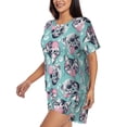 thumbnail image 2 of Naloa Bubble Cat Cute Women's Short-Sleeved Pajama Set, Loungewear, Summer pajamas, Breathable Cozy - Large, 2 of 9