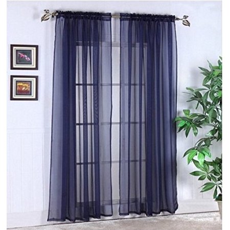 Decotex 1 Piece Elegant Solid Sheer Window Curtain Panels