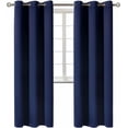 thumbnail image 6 of Window Curtain Room Darkening K68 navy blue color 100 % blackout thermal drapes for bedroom living room closet door noise reducing 37" inch wide X 84" inch long 2 panels, 6 of 6