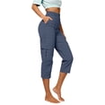 thumbnail image 1 of Capris pour Femmes, Yigetop Pantalons Cargo Décontractés pour Femmes, Pantalons de Randonnée, Voyage d'Été, Extérieur, Décontracté, Ample, Confortable, Pantalons Courts Cargo pour Femmes, Marine m, 1 of 5