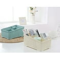 thumbnail image 7 of tooloflife Multi-function Cosmetic Organizer Box Storage Cosmetics Office Stationery Imitation Rattan Hollow Design, 7 of 7