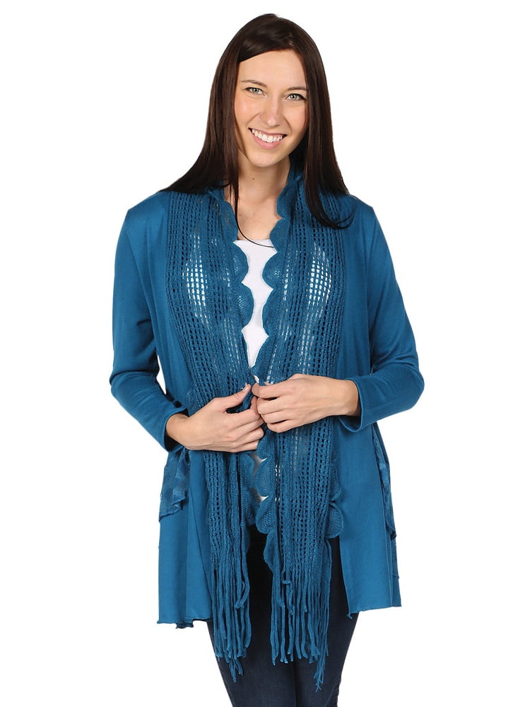 sweater with attached scarf