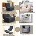 thumbnail image 5 of Foldable Sofa Chair, Sleeper Sofa Bed Convertible Daybed with Pillow, Sleeping Mattress Sofa Couches for Living Room Guest Room Home Office Apartment, Easy to Store, Black, 5 of 7
