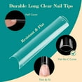 thumbnail image 5 of 420 PCS Tapered Square Nail Tips, Clear Nail Tips for Acrylic Nails Professional, Half Cover Extra Long False Nail Tips Fake Artificial Nail Extension French Nails for Nail Salon Home DIY,12 Sizes, 5 of 6