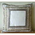 thumbnail image 2 of The HomeCentric Pillow Case Zipper Ivory Pillow Shams 3D Sequins Bordered Pillow Shams Pack of 2 24x24 inch (60x60 cm) Pillow Shams Square Silk Shams Pillow Shams Traditional Style - Ivory Treasure, 2 of 9