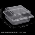 thumbnail image 2 of 50Pack Clear Plastic Square Hinged Food Containers, Disposable Food Containers with Lids Take Out Clamshell Dessert Boxes for Cake Piece Sandwich Salad Pasta (5.1in x 5.3in x 2.6in), 2 of 6