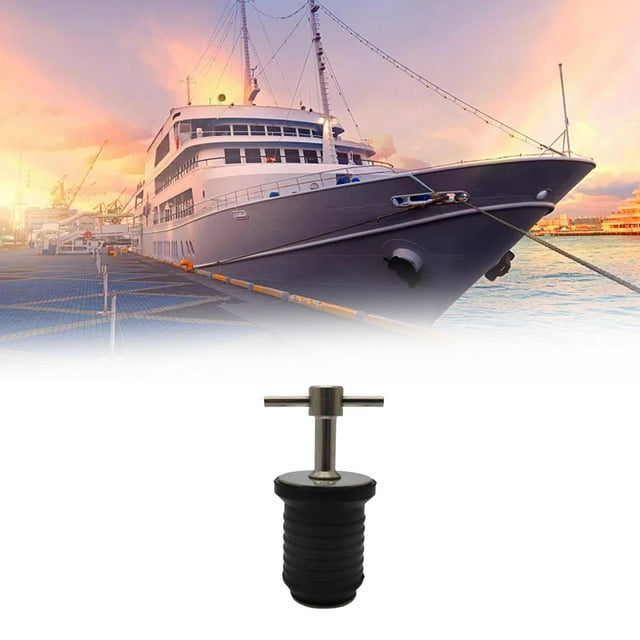 Tapón de drenaje para barco marino de 1", tapón de drenaje giratorio, tapón de drenaje con mango a presión, duradero y resistente shamjiam Tapón de drenaje