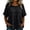 Black, variant on Boutique Tops for Women Trendy Plus Size Short Sleev Crew Neck Pencil Tops - Back Pocket Linen for Fall Wine S