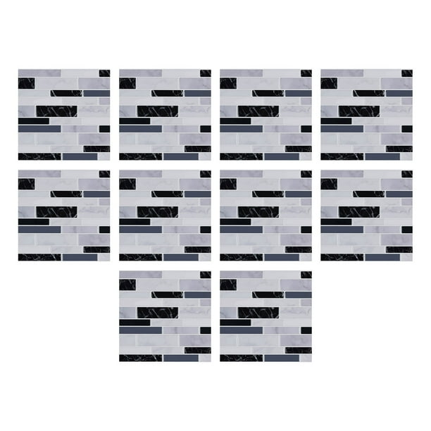 Juego de 10 piezas de decoración para el hogar, juego de azulejos para sala de estar, pegatina fuerte, pegatina de pared para cocina Wmkox8yii fhajkh460