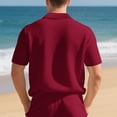 thumbnail image 6 of Waffle Polo Shirts for Men Summer Casual Short Sleeve Collared Relaxed Fit Plain Work Shirts Mens Tees, 6 of 9