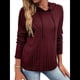 thumbnail image 1 of Sudadera con Capucha para Mujer, de Gran Tamaño, Informal, de Larga, con Cordón Ajustable Vino Tinto XXL, 1 of 7