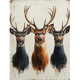 thumbnail image 1 of Qisvanset Framed Canvas Wall Art 12x16 Inch Neutral Tone Deer Wildlife Country Home Wall Art, 1 of 5