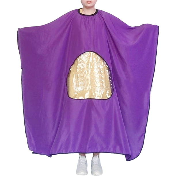 Capa de peluquero - Capa grande impermeable para cortar el cabello - Capa de peluquería con ventana transparente, con cierre a presión ajustable, para uso doméstico y de barbería y para regalar -