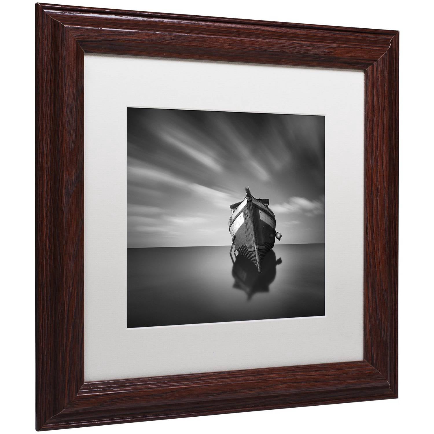 Trademark Fine Art "My Boat IV" Canvas Art by Moises Levy White Matte, Wood Frame
