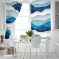 thumbnail image 5 of Fsddascl Blue Ombre Blackout Curtains for Bedroom/Living Room, Thermal Insulated Kitchen Curtains, Modern Geometric Abstract Art Moire Grommet Darkening Window Treatment Drapes 52"x84"x2, 5 of 8