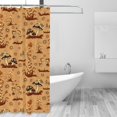 Shower Curtain, Brown Mushrooms Waterproof Fabric Plastic Shower