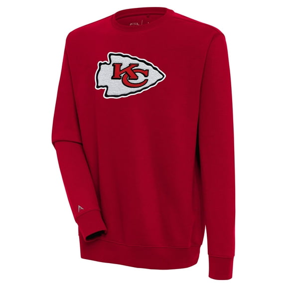 Men's Antigua  Red Kansas City Chiefs Victory Crewneck Pullover Sweatshirt