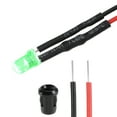 thumbnail image 1 of Unique Bargains 20Ensemble DC 12V 3mm Pré-Câblé LED avec Support, Lumière Vert Émeraude Lentille Ronde Claire, Montage sur Panneau 6mm, 1 of 5