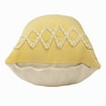 thumbnail image 3 of LR Home Ox Bay Hand-Woven Yellow Bordered All-Natural Cotton  Pillow Cover, 3 of 8