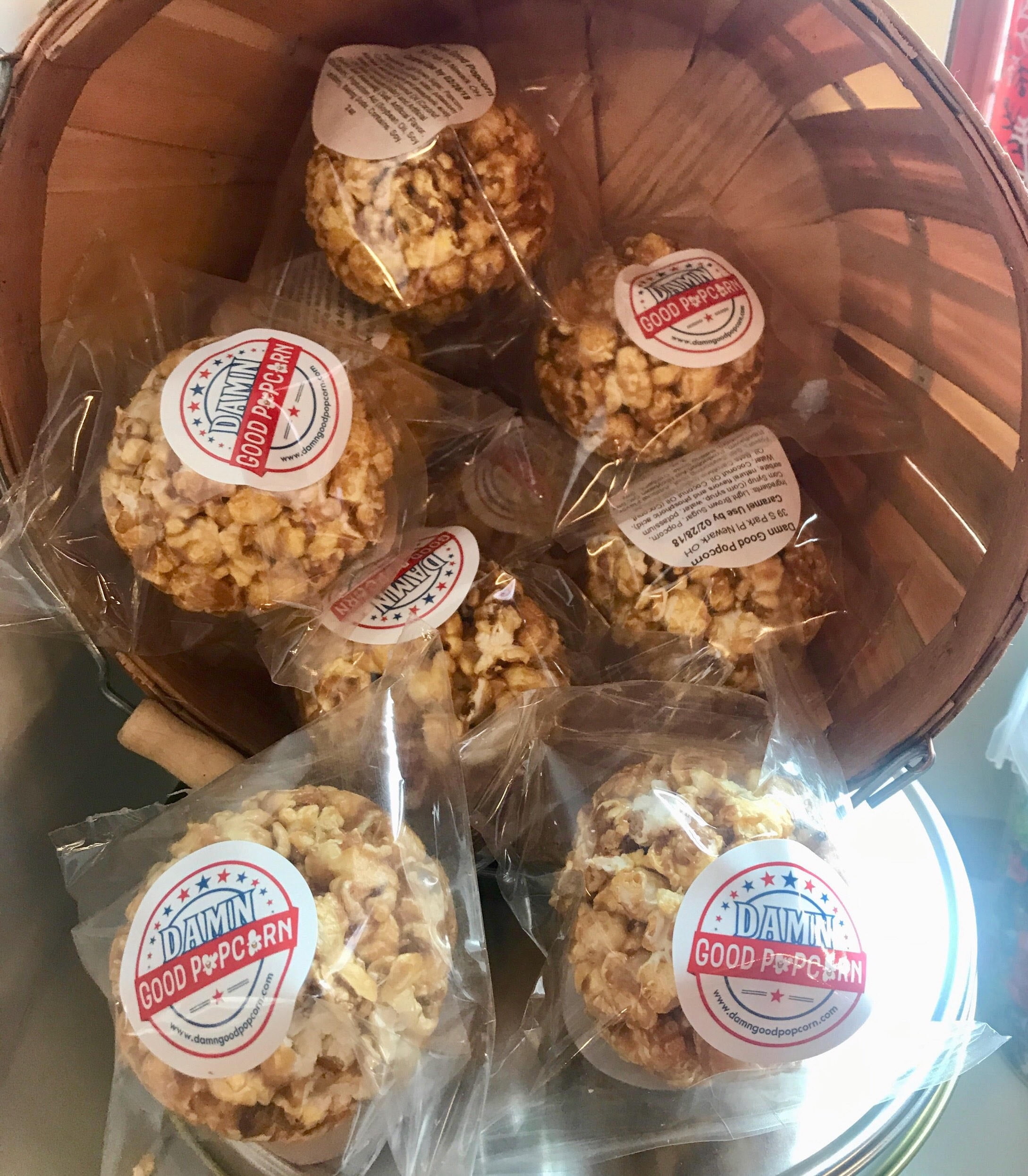 12 Gourmet Caramel Popcorn Balls Damn Good Popcorn